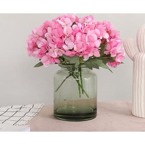 1pc Artificial Hydrangea Bouquet 5 Hydrangea Flowers Wedding Road Guide Simulation Flower Home Table Decoration