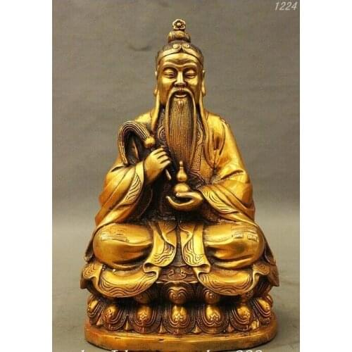 Chinese Taoism Gourd Laojun Celestial Being Eight Diagrams Statue