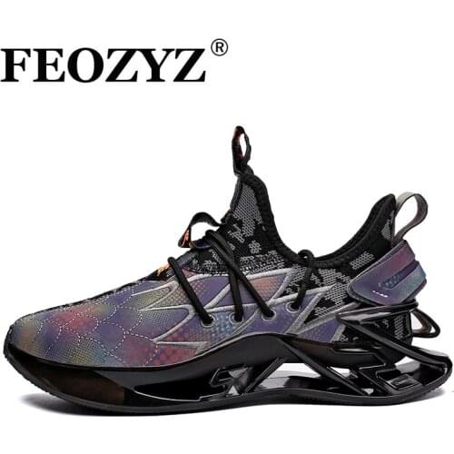 FEOZYZ New Blade Running Shoes Men Reflective Jogging Sneakers Trainers