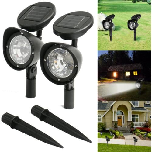 Upgraded Solar Spotlights Waterproof Adjustable 4 LED Wall/Landscape Solar Lights Colorful Solar Lamp for Yard Lawn Garden