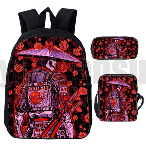 3D Samurai Mochila Fashion Backpack Teenager Bookbag Girls SchoolBag Laptop Penbox Shoulderbag Women Japan Kanji Travel Rucksack