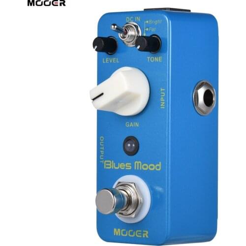 MOOER Blue Mood Blues Style Overdrive Guitar Effect Pedal 2 Modes(Bright/Fat) True Bypass Full Metal Shell