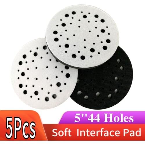 Soft Interface Pad 5" 125mm Multi-Hole Hook and Loop Sponge Buffering Pad Damping & Protection Sanding Pad