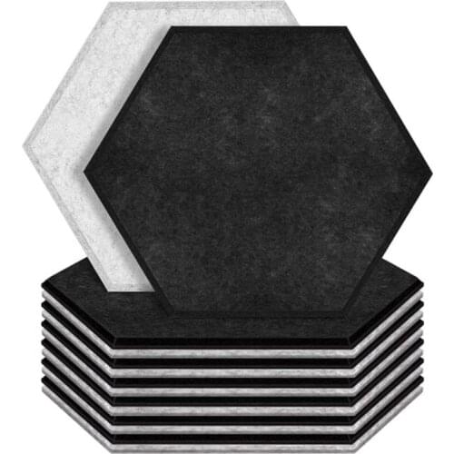12 Pack Hexagon Acoustic Panels Beveled Edge Sound Proof Foam Panels,Sound Proofing Padding for Wall,Acoustic Treatment