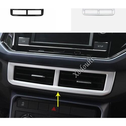 For Volkswagen VW T-cross Tcross 2018 2019 2020 Car Sticker Styling Switch Vent Outlet Middle Air Condition Control Trim Frame