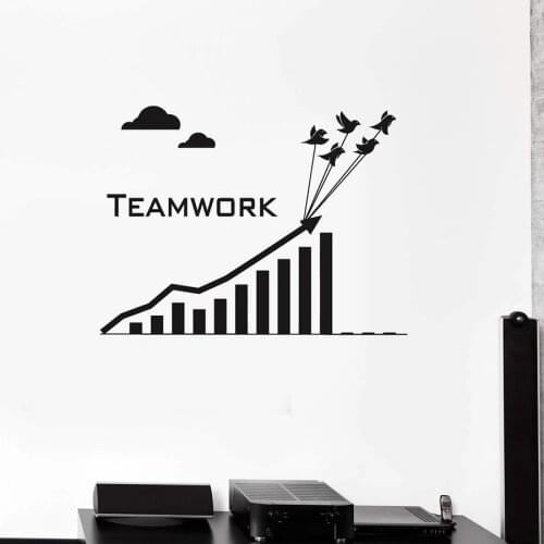 Inspire Teamwork Pattern Wall Decal Bedroom Home Decor Motivational Office Room Wall Tattoo Vinyl Stickers Wallpaper Birds D358