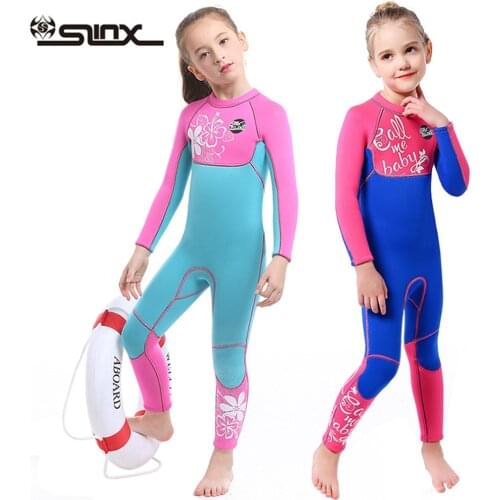 3MM Neoprene Wetsuits Kids Swimwears Diving Suits Long Sleeves Boys Girls Surfing Children Rash Guards Snorkel One Pieces