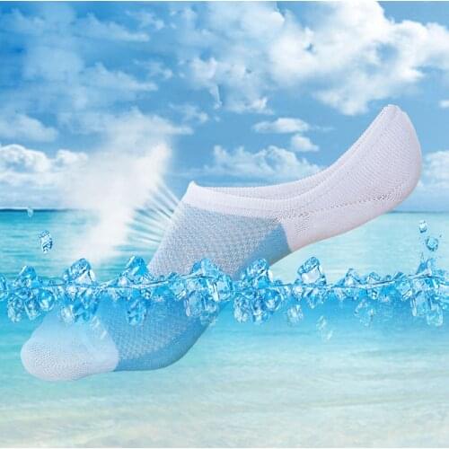5 Pairs New Fashion Bamboo Fibre Non-slip Silicone Invisible Boat Compression Socks Male Ankle Sock Men BAN Cotton Socks Hot