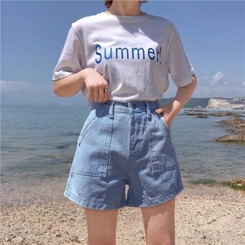 NEW 2019 Plus Size Summer Women Loose Light Color Shorts Jeans Hole Low Waist Shorts