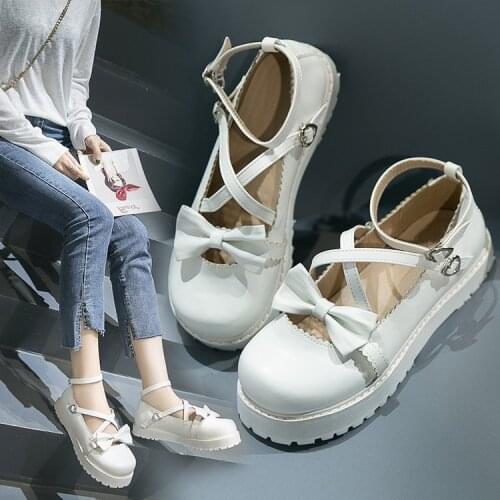 Japanese Style Women Lolita shoes School Students Uniform Shoes Girl cosplay Mary Janes cosplay shoes large size