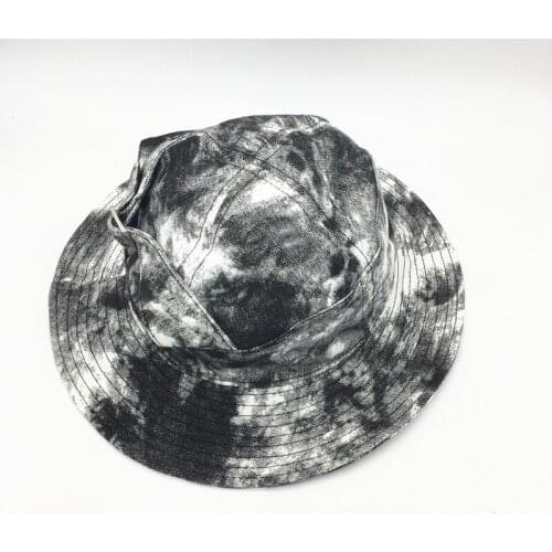 MOQ 50 Tie dyeing Bucket Hat Cotton Fishing Hunting Cap Outdoor Beach Fisherman Panama Womens Bucket Hat Pop Bob Dropship