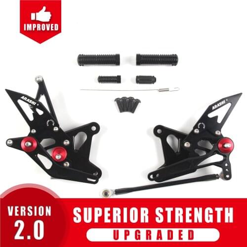 Arashi NINJA ZX6R Rear Adjustable Footrests For KAWASAKI ZX-6R Ninja ZX636 2005 2006 Foot Pegs Rear Foot Rearset 05 06 Aluminum