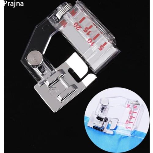 Prajna 1pc Sewing Machine Presser Foot All Low Shank Snap-On for Brother Adjustable Bias Tape Binding Foot DIY Sewing Tools