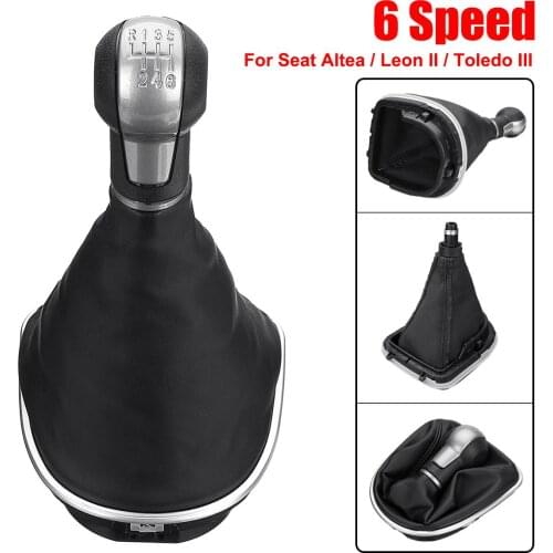 5/6 Speed MT Gear Shift Knob Gaiter Boot Cover Shifter Lever Hand Stick For Seat Altea/Leon II/Toledo III 2004-2012