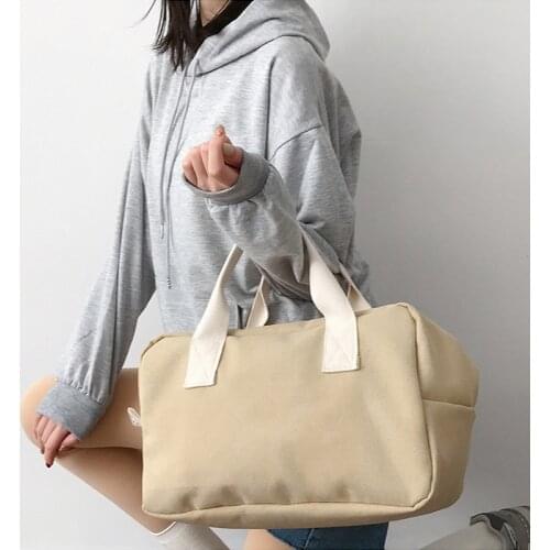 Women Canvas Gripesack Gym Bag Thick Cotton Fabric Handbag Eco Friendly Tote Simple Trip Travel Shoulder Bags Large Capacity