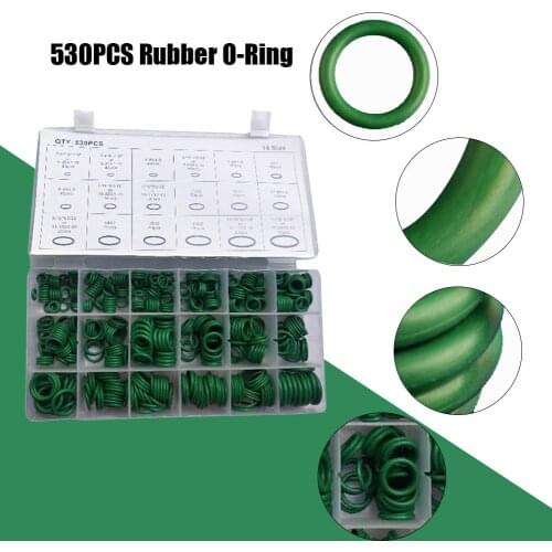 530PCS Automobile Air Conditioning Compressor Seal Ring Rubber O-Ring Assortment Kit With Holder Case Car Accessory