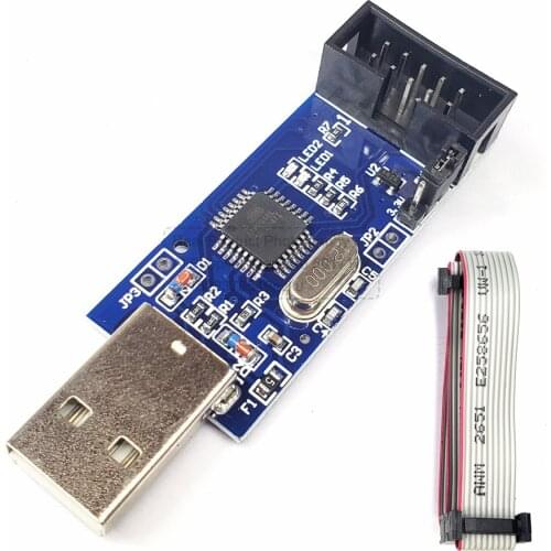 USBASP Downloader ISP 51 AVR Programmer V3 Wholesale High Quality USB Downloader Tool with 10P Data Cable 20cm