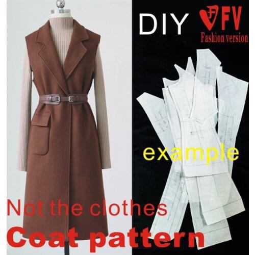 Pattern Making Womens Fall/Winter Sleeveless Lapel Coat Pattern Garment Sewing Drawing BFY-222