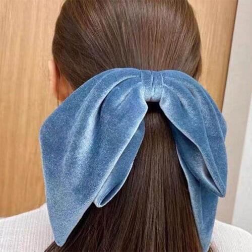 Vintage Black Super Large Velvet Bow Hair Clip For Women Girls High Quality Oversize Ribbon Hairpins Barrette Hair Accessories