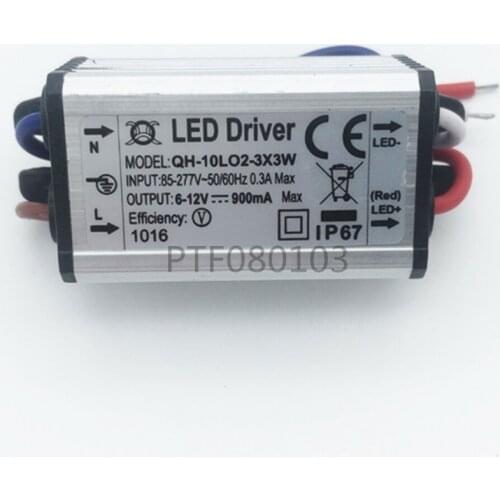 1pcs Waterproof Power Supply AC 110 220V LED Driver 2-3x3W 10W 900mA for 10w High power led chip light