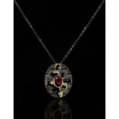 High Quality Black Gold Necklace Hollow Line Color Zircon Female Wedding Party Engagement Jewelry Gift Chain Necklace