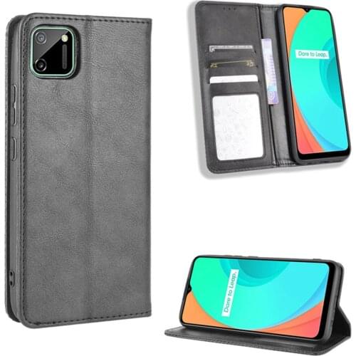 For OPPO Realme C11 C12 C15 C17 C21 Case Luxury Flip PU Leather Wallet Magnetic Case For Oppo Realme C 11 12 15 17 21 Phone Bags