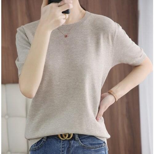 WANWANAPRCOT Women's Plain T-shirts