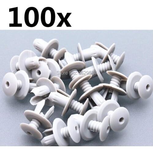 100 Pcs Light Grey TRANSPORTER MULTIVAN INTERIOR DOOR CARD MOULDING SCREW CLIPS For VW T4 T5