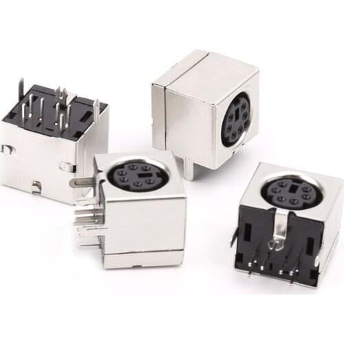 10pcs Mini 6-pin Din Socket Connectors PS-2 Female Plug PCB Solder Connector PC Mouse