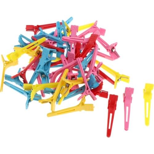 100x Plastic Curl Hair Clips Duckbill Clamps Alligator Hair DIY Accessories