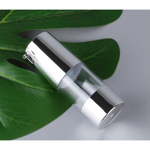 15ml clear airless bottle silver pump lotion emulsion serum hyaluronic toner ANTI SUNSHINE essence skin care cosmetic packin