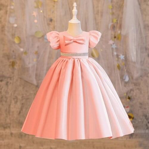 2021 New Autumn Childrens Birthday Party Piano Costume Little Girl Luxury Banquet Evening Dress For Girls Long Princess Dresses