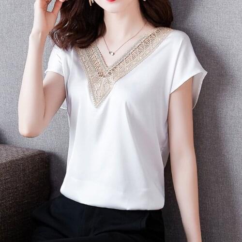 2021 Summer Chiffon Office Lady Blouse Women Shirt Fashion Short Sleeve Stripe Womens Clothing Womens Tops Blusas D759 30