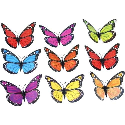 3D Butterflies Wall Stickers Home Decor Living Childrens Room Decoration on The Cabinet Refrigerator Accessories In The Nursery