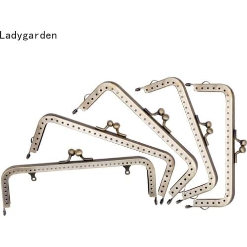 5PCS 8.5/10.5/12.5/15/18.5cm Bronze Purse Frames Metal Purse Frame Handle for Clutch Bag Accessories Kiss Clasp Craft Supplies