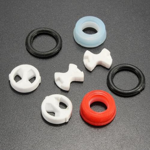 8Pcs Ceramic Disc Silicon Washer Insert Turn Replacement 1/2" For Valve Tap