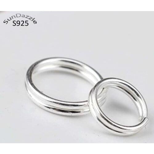 2pcs Real Pure Solid 925 Sterling Silver Double Open Jump Rings Split Ring for Making Key Chains Jewelry Findings Accessories