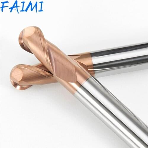 Milling Cutter Tungsten Steel 2 Flutes Ball Nose End Mills Alloy TiSiN Coating Hrc55 Cnc Maching Metal Milling Tools For Steel