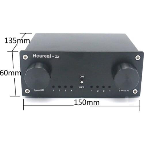 Heareal Lossless Audio Switcher 4 inputs to 4 output HiFi Audio Signal Splitter