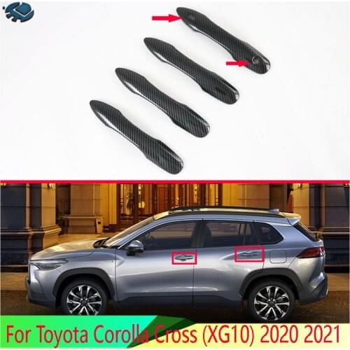 For Toyota Corolla Cross (XG10) 2020 2021 ABS Chrome Door Handle Cover With Smart Key Hole Catch Cap Trim Molding