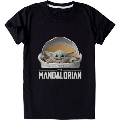 Summer Children T Shirt for Boy Girl Cute Baby Yoda Grugu T-shirt Mandalorian Fashion 100% Cotton Kids Short Sleeve Tshirt Tops