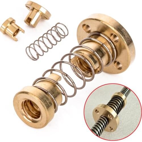 Mayitr T8 Anti Backlash Nut Brass Spring Loaded Nut For 2mm Acme Threaded Rod Lead Screws DIY CNC 3D Printer Accessories