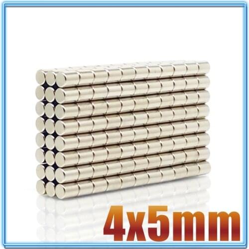 20~2000pcs 4x5 mm Powerful Magnets disc 4mmx5mm Permanent Small Round Magnet 4x5mm Fridge Neodymium Magnet Super Strong 4*5 mm
