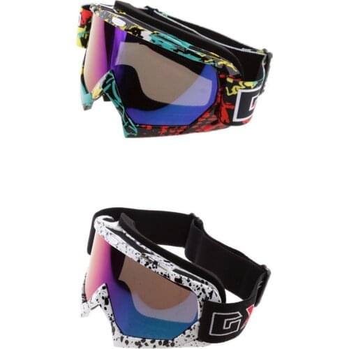 Motorcycle Windproof Anti-Fog Sports UV Ski Skiing Goggles Colorful & White