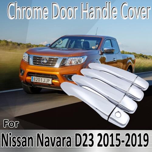 For Nissan Navara NP300 Navara D23 Renault Alaskan 2015~2019 Stickers Decoration Chrome Door Handle Cover Refit Car Accessories