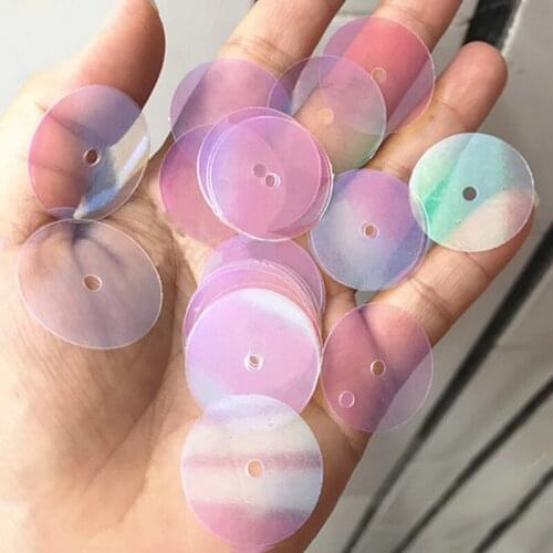 Wholesale 25mm transparent colorful white large hole round Loose sequin,DIY Handmade Accessory Background Decoration Sequins