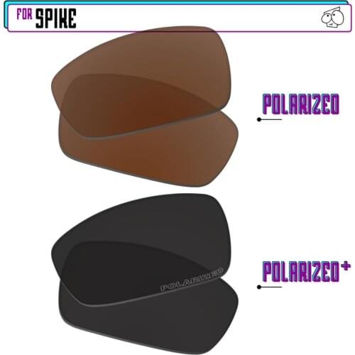 EZReplace Polarized Replacement Lenses for - Oakley Spike Sunglasses - Black P Plus-Brown P