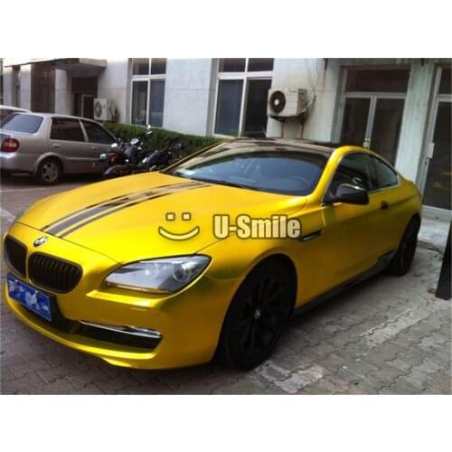Premium Gold Matte Metallic Vinyl Folie Wrap Air Free For Car Wraps Film