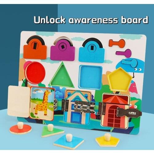 Early Education Educational Toys Hands-on Ability Work Out Color Geometry Cognition Childrens Montessori Unlock Toy