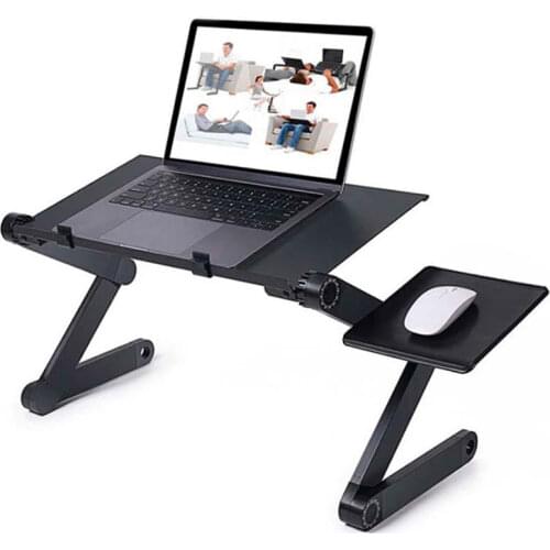 LapEasy Adjustable Aluminum Laptop Desk Ergonomic Portable Lapdesk Tray PC Table Stand Notebook Table Desk Stand With Mouse Pad